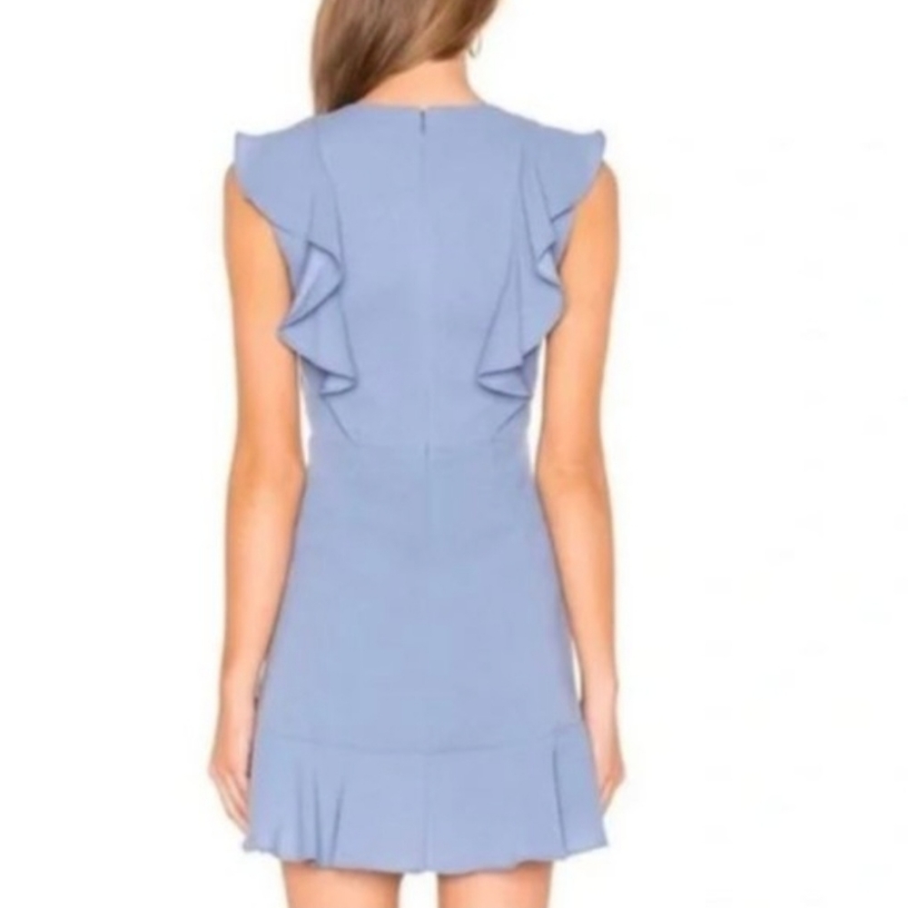 BCBGMAXAZRIA Ruffled Mini Dress in Periwinkle Size 4 - Picture 4 of 14